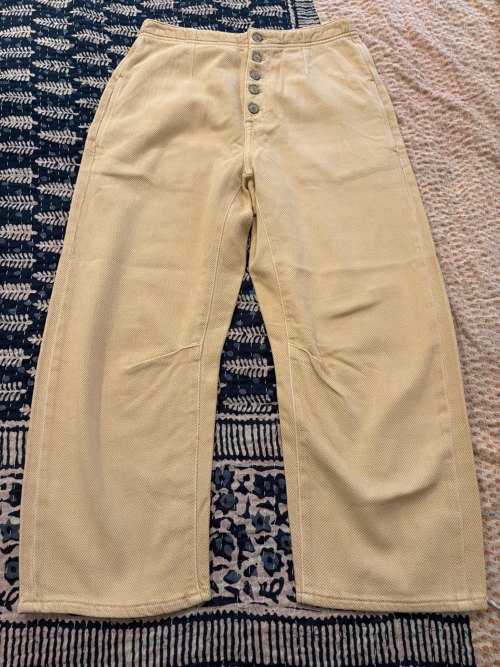 We The Free Osaka Mid rise Barrel Corduroy Pants in Tan - Picture 3 of 12